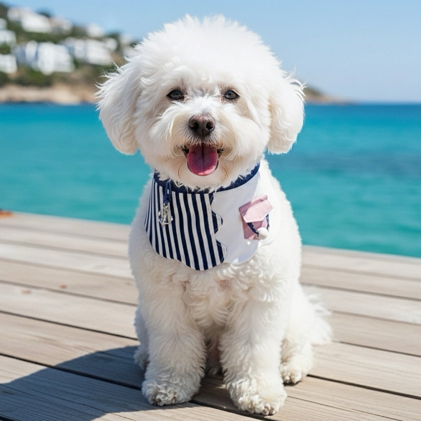 Marseille (1-Breton Stripe Navy) | Pet Neckwear