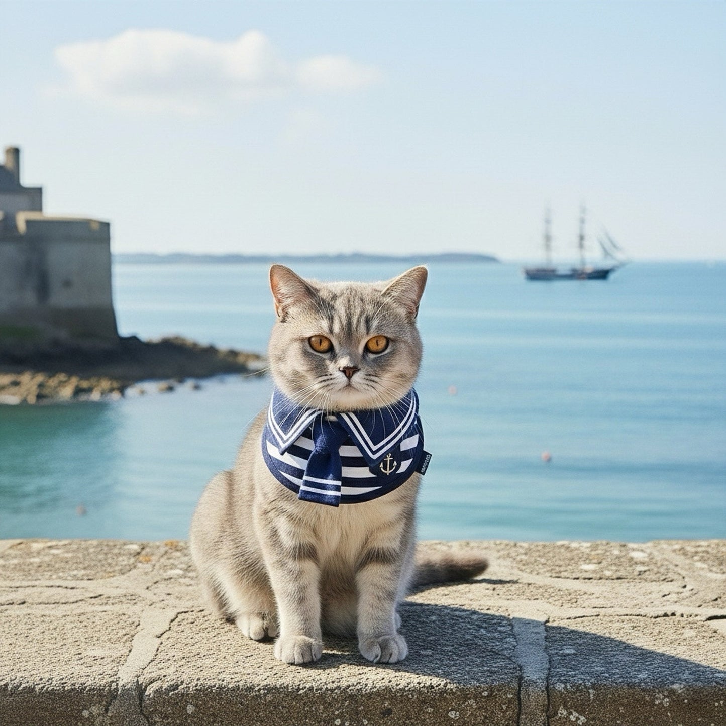 Santiano (1-Heritage Stripe Navy) | Pet Neckwear