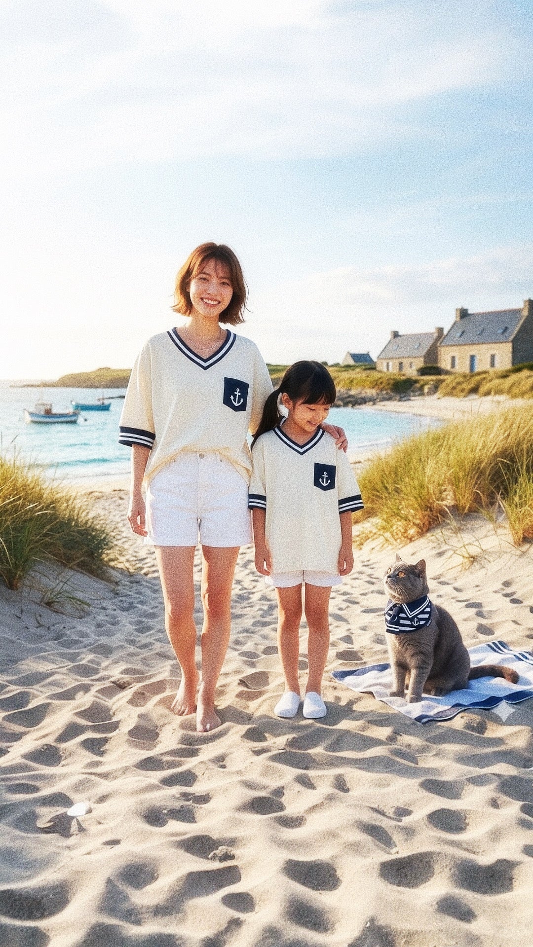 Santiano (2-Sandstone & Navy) | Pet Neckwear